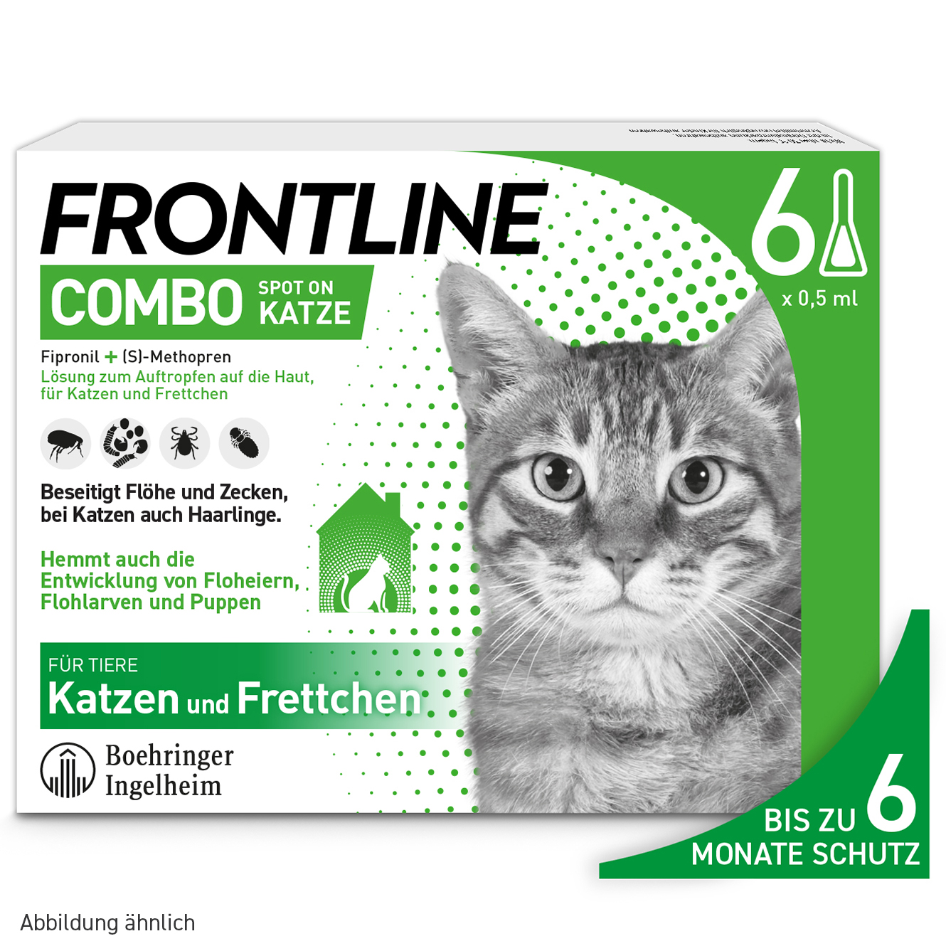 FRONTLINE COMBO® der Kombischutz für Tier und Heim gegen Zecken, Flöhe und Haarlinge bei Katzen und Frettchen