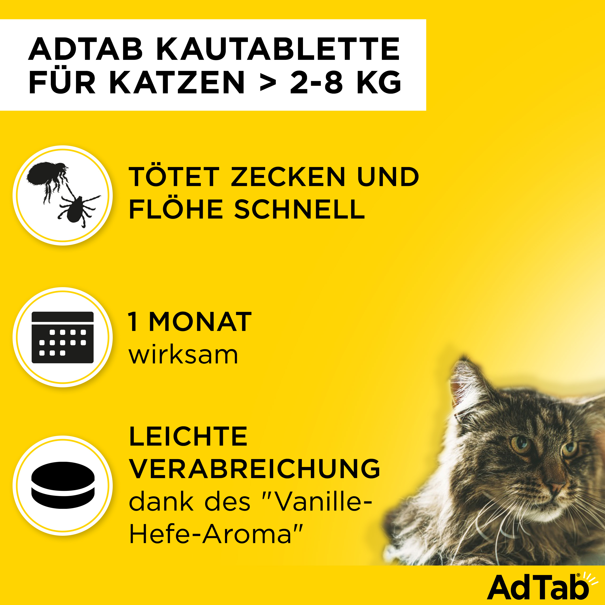 ADTAB 48 mg Kautabletten für Katzen >2-8 kg ADTAB 48 mg Kautabletten für Katzen >2-8 kg