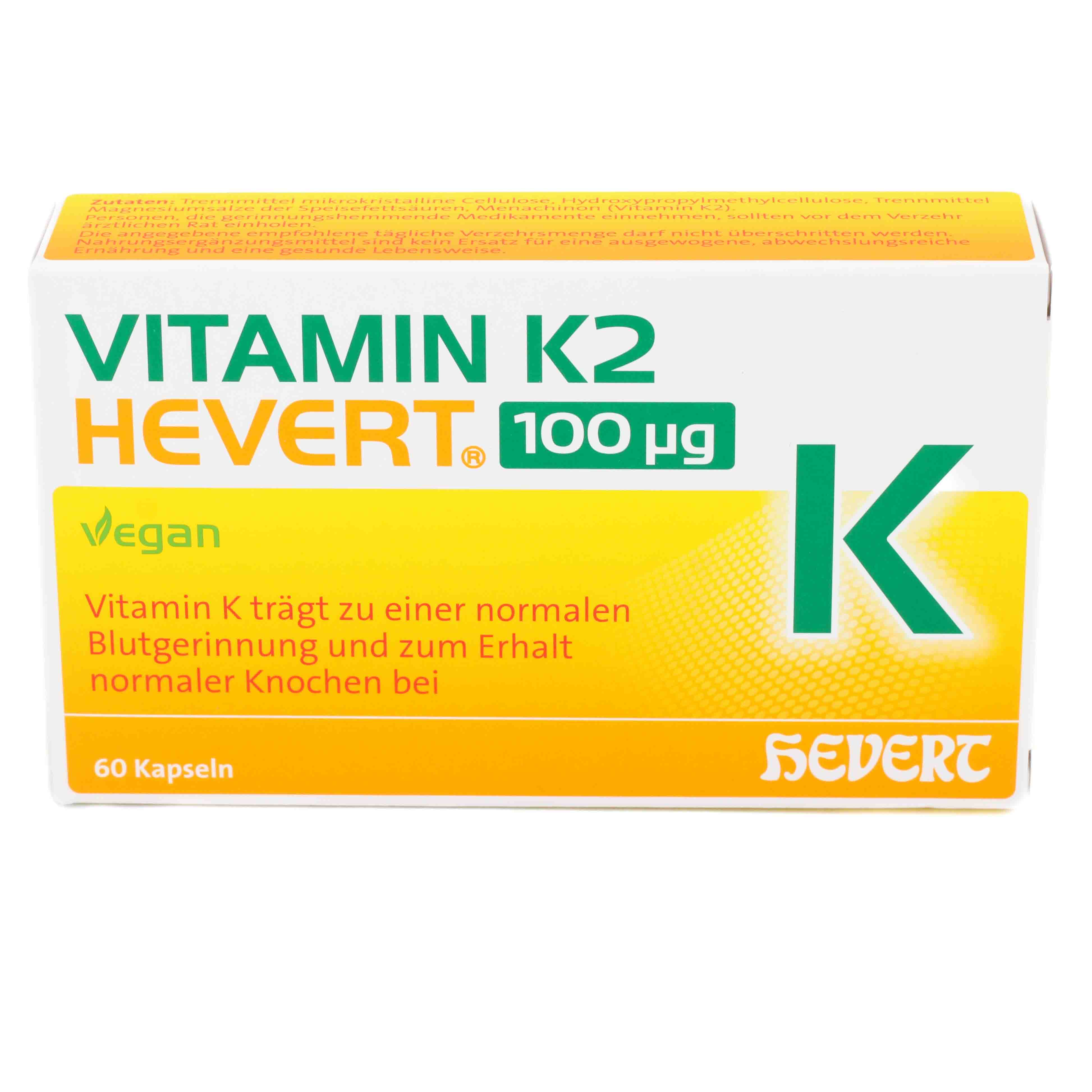 VITAMIN K2 HEVERT 100 μg Kapseln VITAMIN K2 HEVERT 100 μg Kapseln