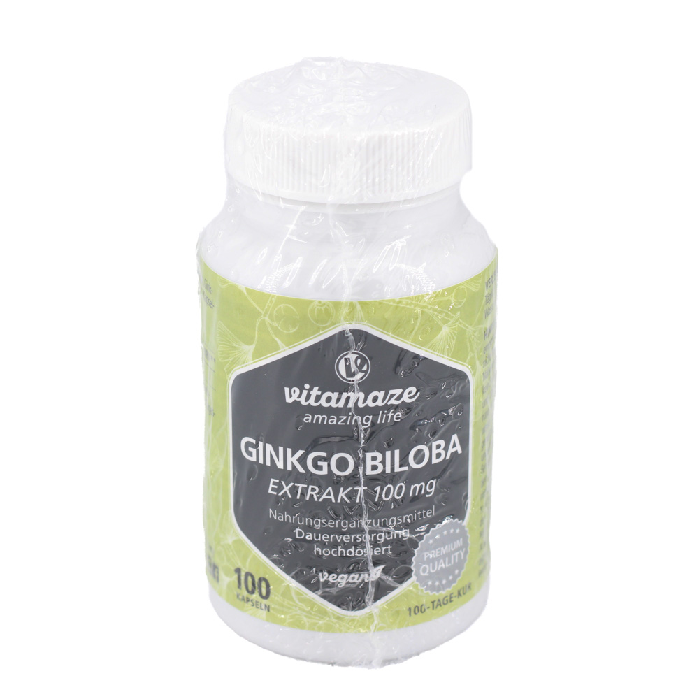 GINKGO BILOBA 100 mg hochdosiert vegan Kapseln GINKGO BILOBA 100 mg hochdosiert vegan Kapseln