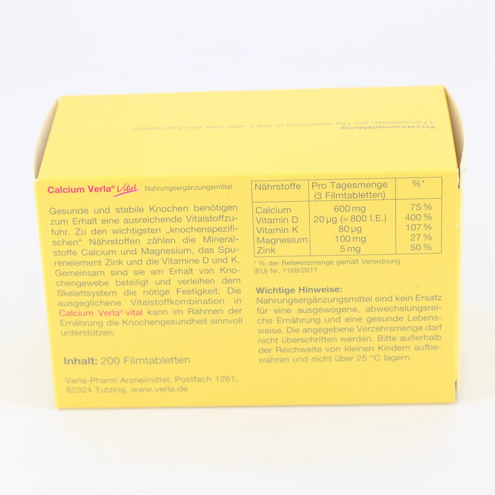 CALCIUM VERLA Vital Filmtabletten CALCIUM VERLA Vital Filmtabletten