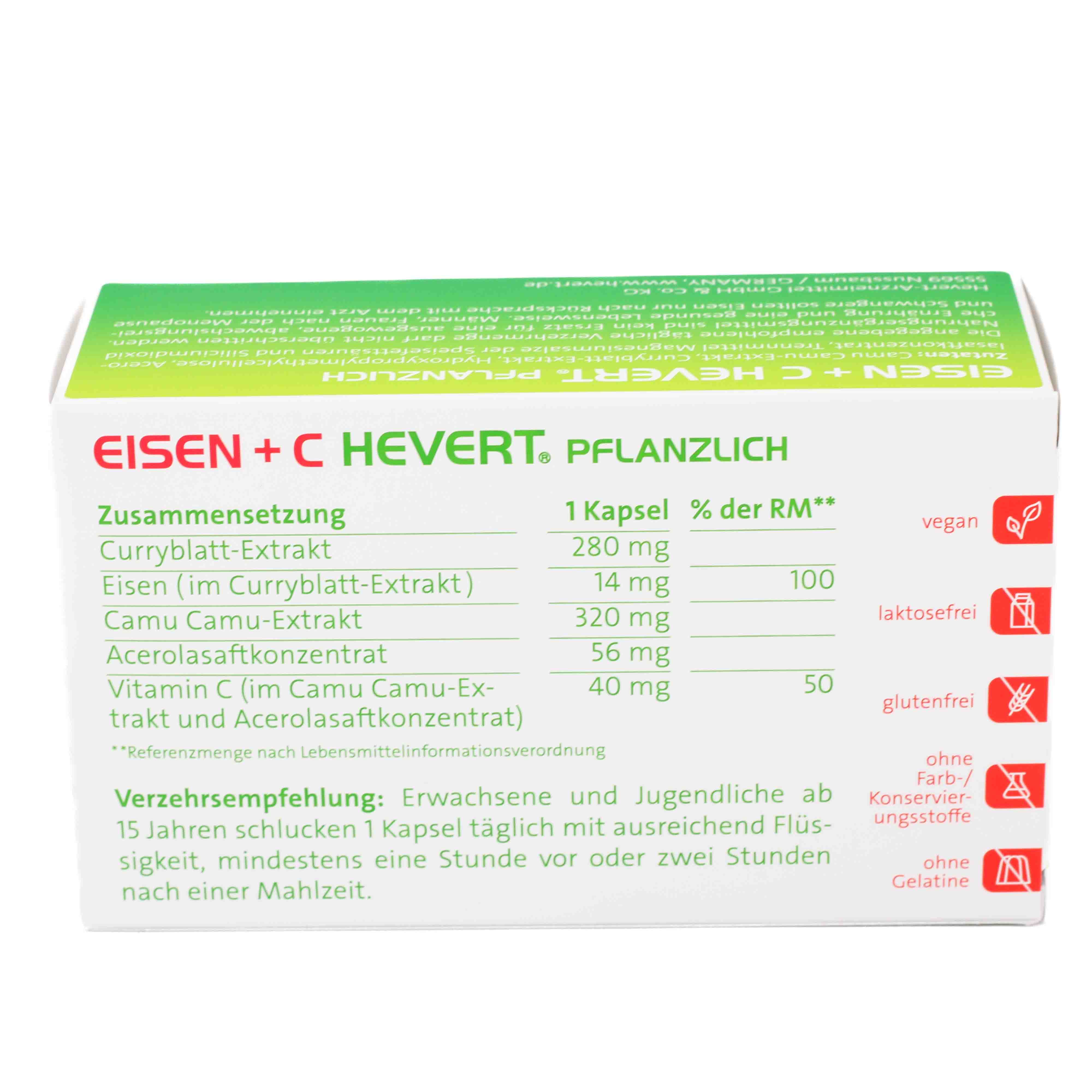 EISEN+C Hevert pflanzlich Kapseln EISEN+C Hevert pflanzlich Kapseln