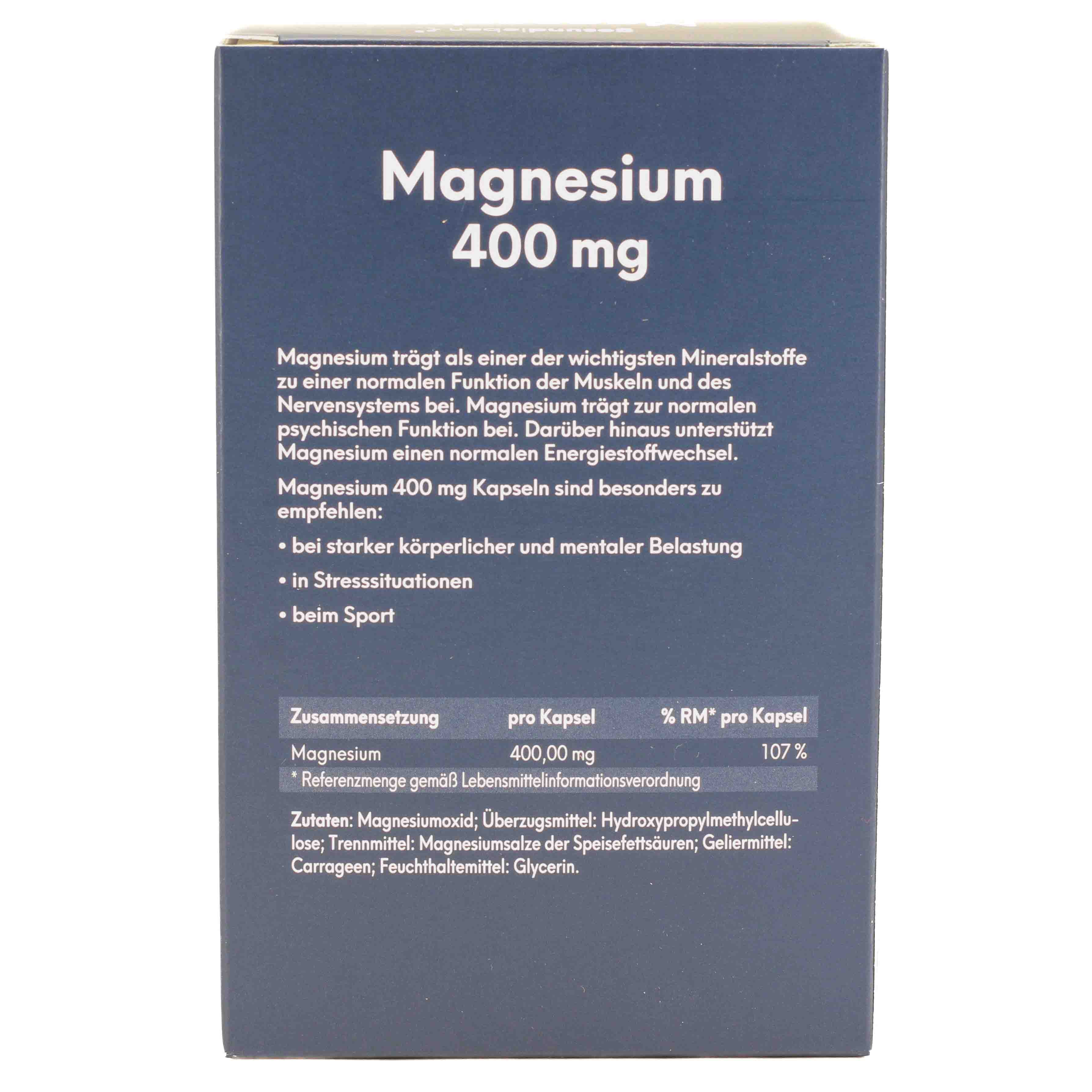 GESUND LEBEN Magnesium 400 mg Kapseln GESUND LEBEN Magnesium 400 mg Kapseln