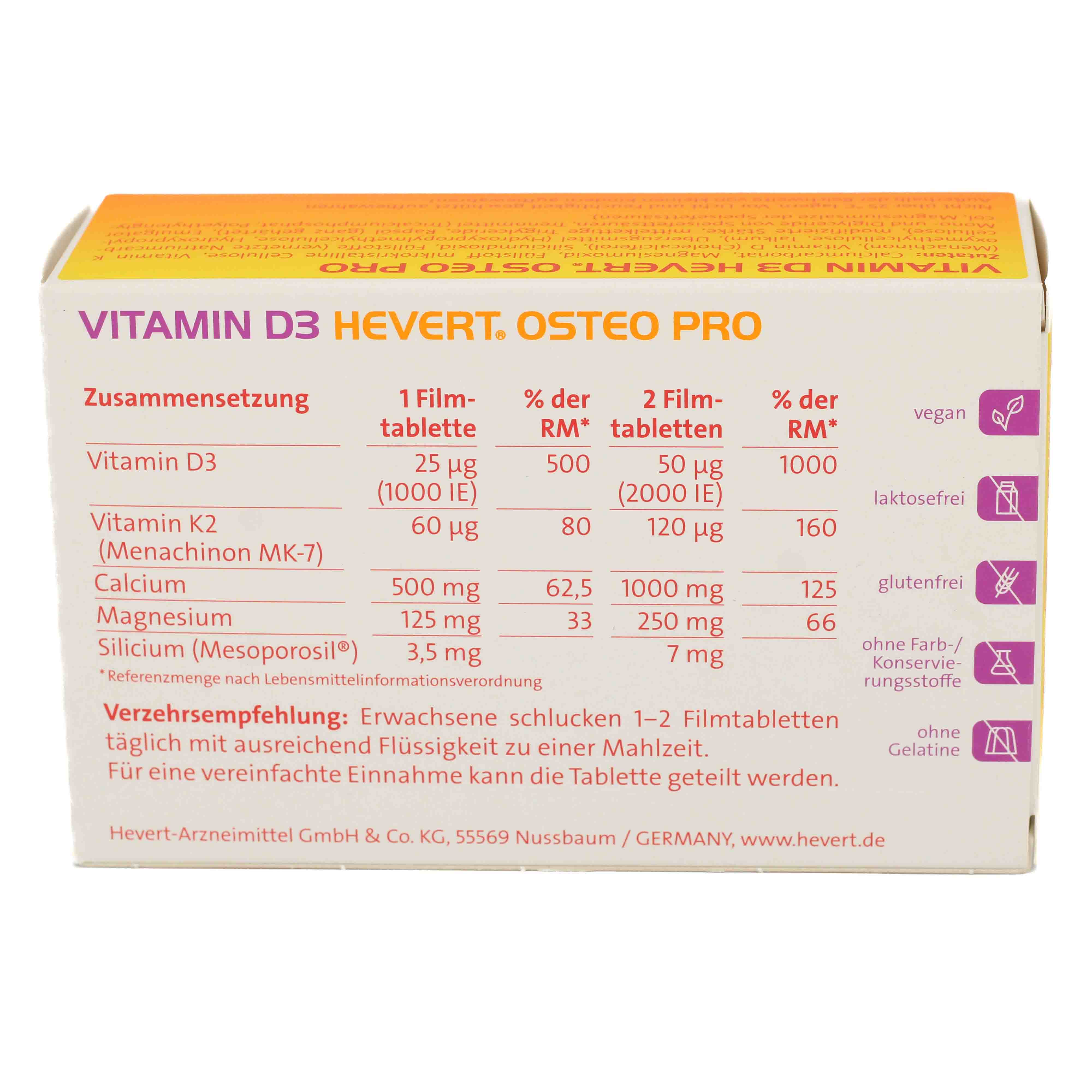 VITAMIN D3 HEVERT Osteo Pro Filmtabletten VITAMIN D3 HEVERT Osteo Pro Filmtabletten
