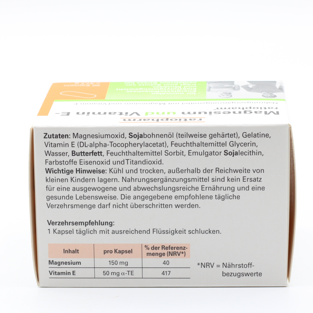 MAGNESIUM UND VITAMIN E-ratiopharm Kapseln MAGNESIUM UND VITAMIN E-ratiopharm Kapseln