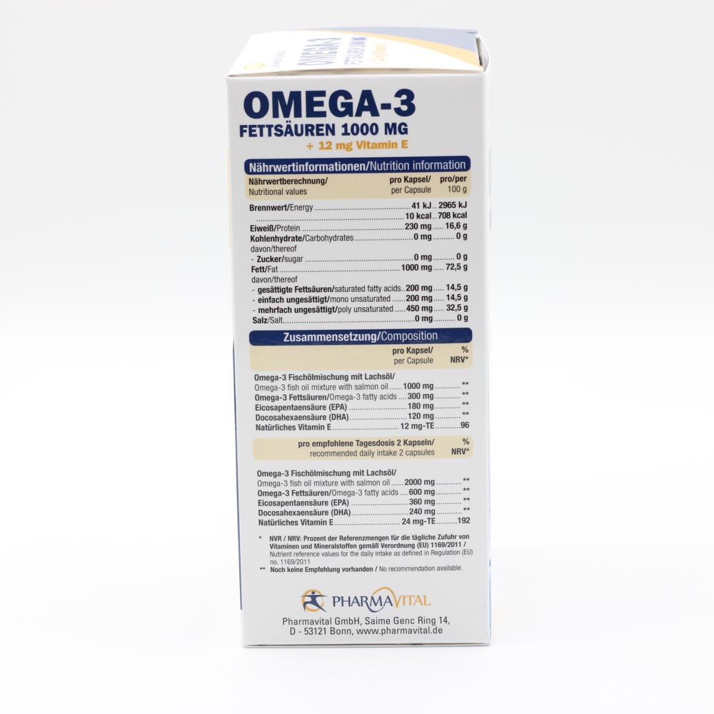 OMEGA-3 FETTSÄUREN 1000 mg+12 mg Vit.E Kapseln OMEGA-3 FETTSÄUREN 1000 mg+12 mg Vit.E Kapseln