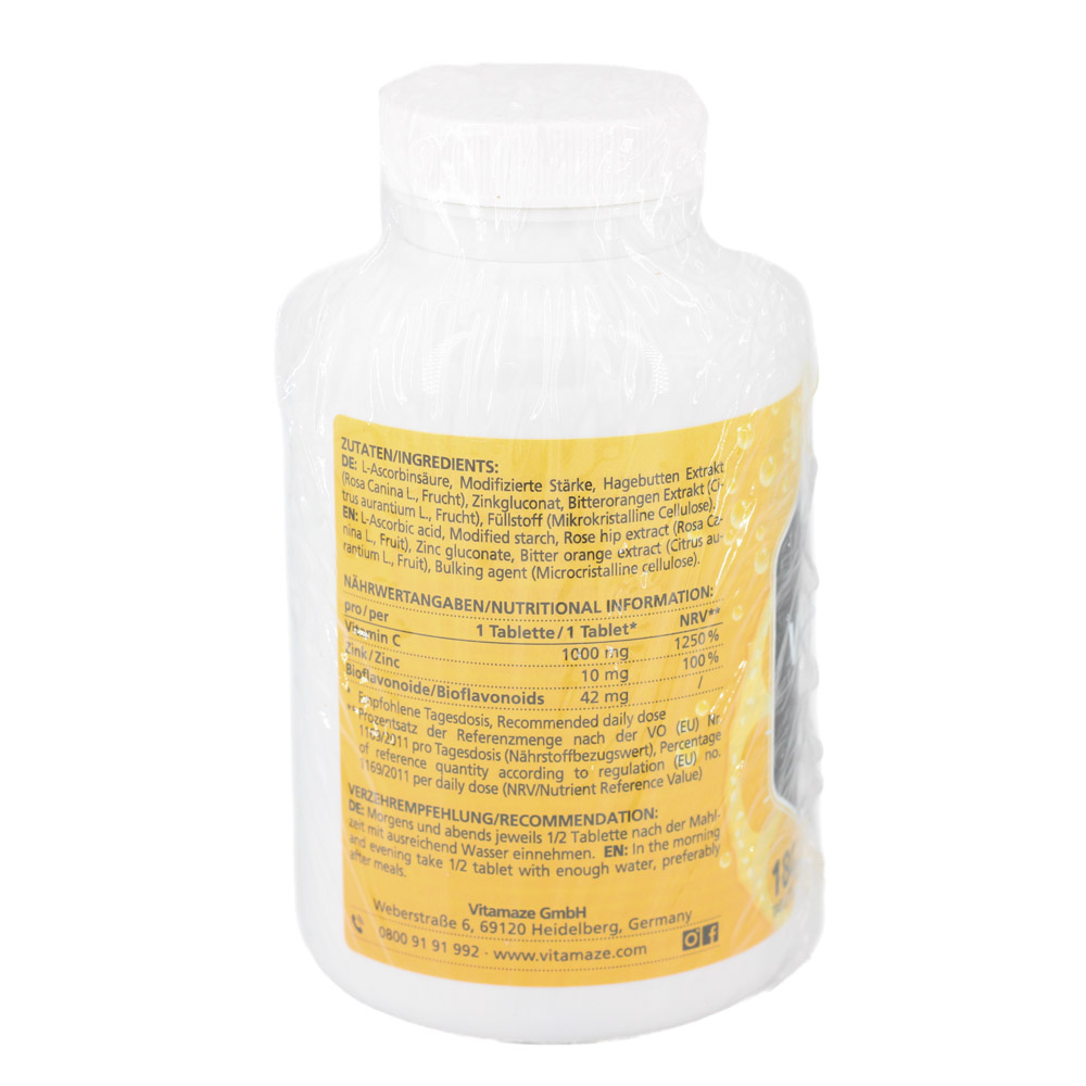 VITAMIN C 1000 mg hochdosiert+Zink vegan Tabletten VITAMIN C 1000 mg hochdosiert+Zink vegan Tabletten