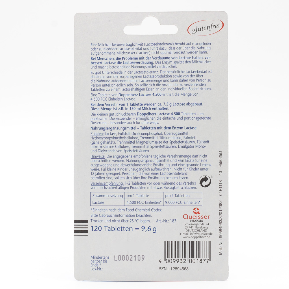 DOPPELHERZ Lactase 4.500 Tabletten DOPPELHERZ Lactase 4.500 Tabletten