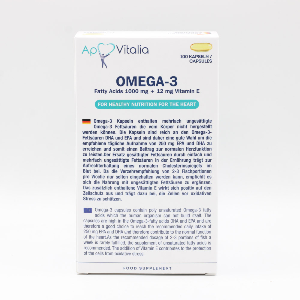 APOVITALIA Omega-3 Fettsäuren 1000mg+12mg Vit.E APOVITALIA Omega-3 Fettsäuren 1000mg+12mg Vit.E