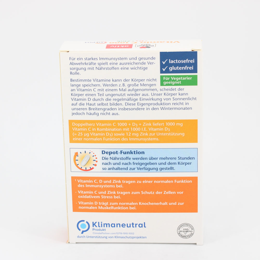 DOPPELHERZ Vitamin C 1000+D3+Zink Depot Tabletten DOPPELHERZ Vitamin C 1000+D3+Zink Depot Tabletten