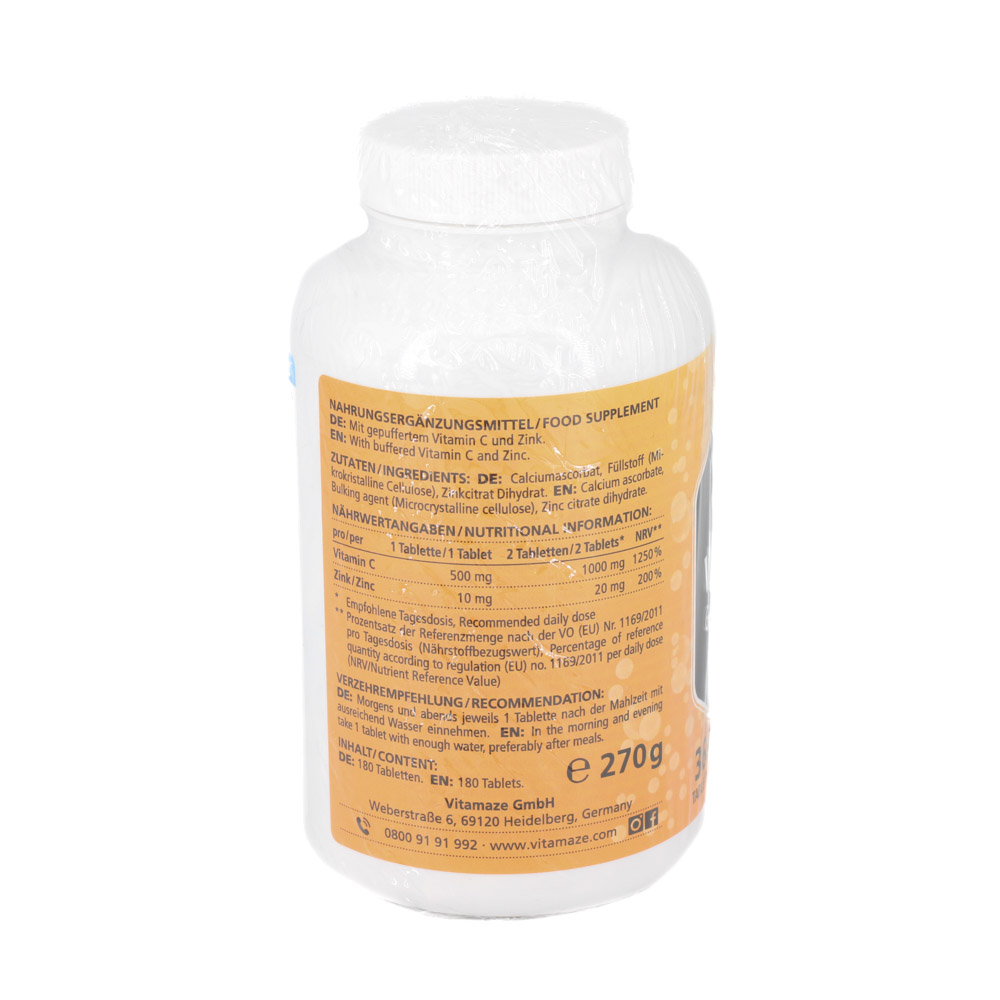 VITAMIN C GEPUFFERT 1000 mg hochdosiert+Zink Tabl. VITAMIN C GEPUFFERT 1000 mg hochdosiert+Zink Tabl.