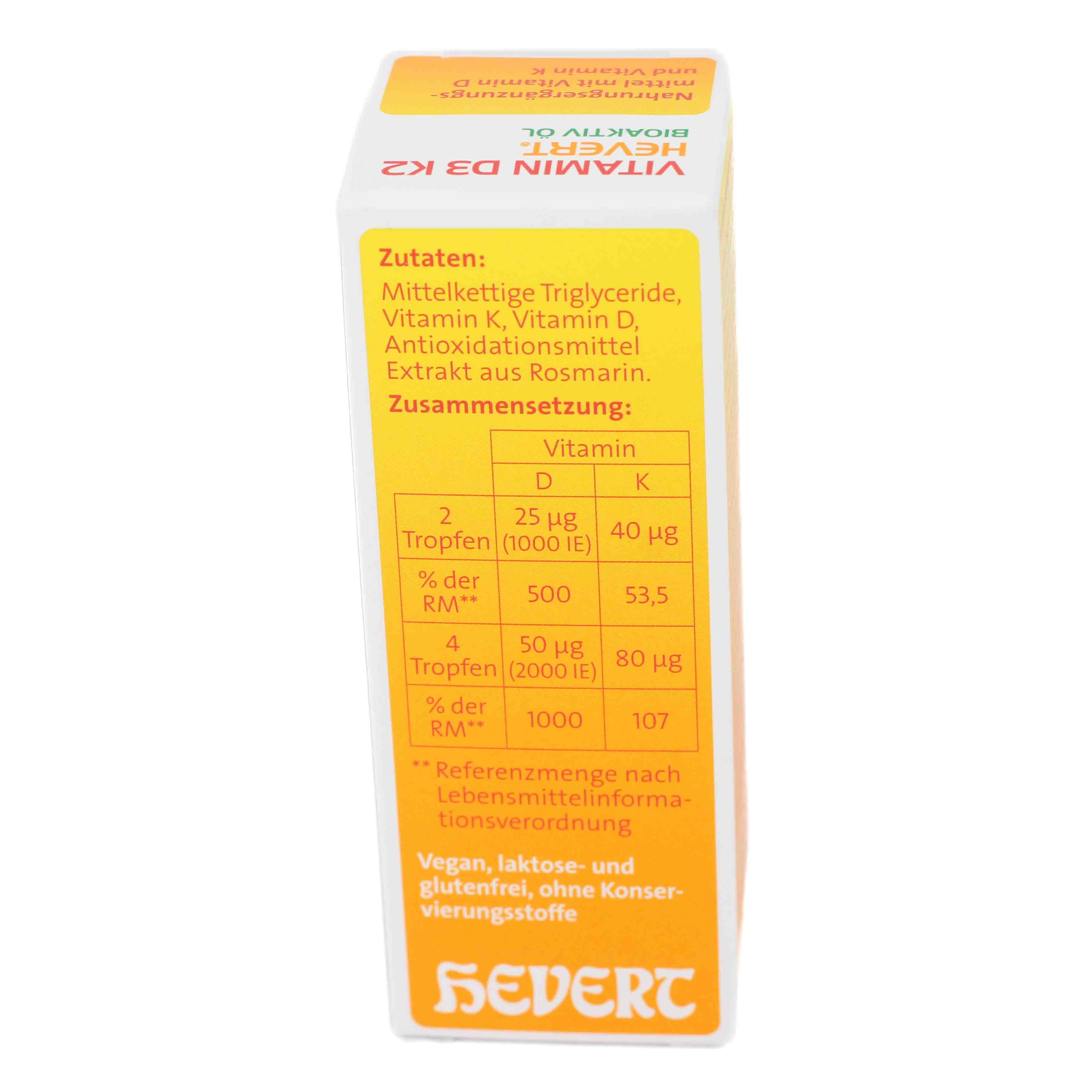 VITAMIN D3 K2 Hevert Bioaktiv Öl VITAMIN D3 K2 Hevert Bioaktiv Öl