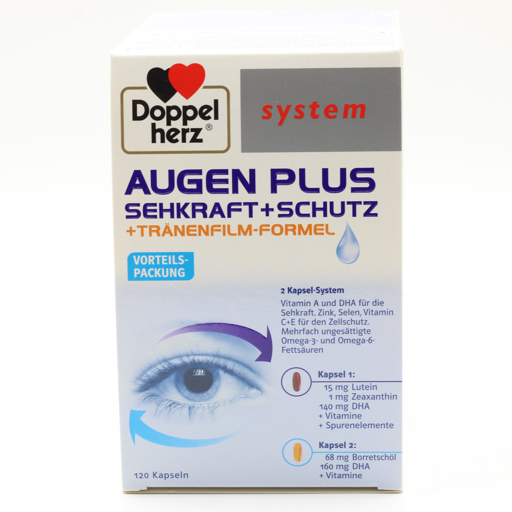 DOPPELHERZ Augen plus Sehkraft+Schutz system Kaps. DOPPELHERZ Augen plus Sehkraft+Schutz system Kaps.