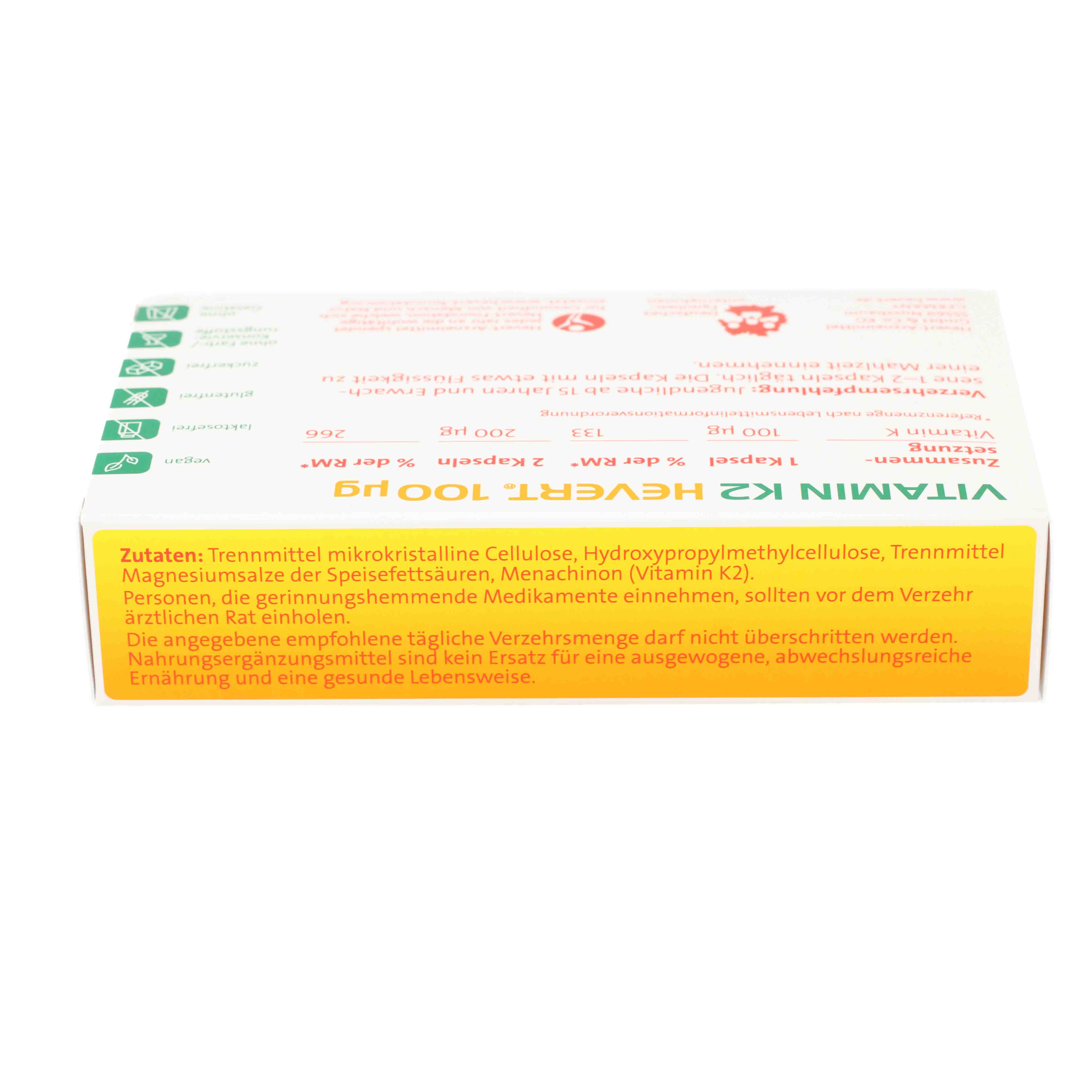 VITAMIN K2 HEVERT 100 μg Kapseln VITAMIN K2 HEVERT 100 μg Kapseln