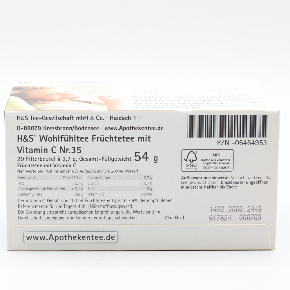 H&S Früchte mit Vitamin C Filterbeutel H&S Früchte mit Vitamin C Filterbeutel