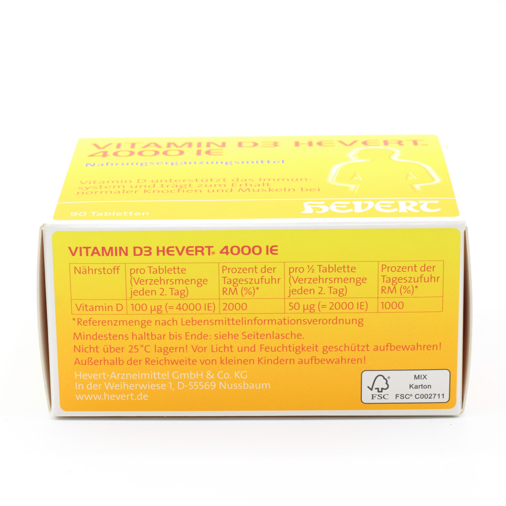 VITAMIN D3 HEVERT 4000 I.E. Tabletten VITAMIN D3 HEVERT 4000 I.E. Tabletten