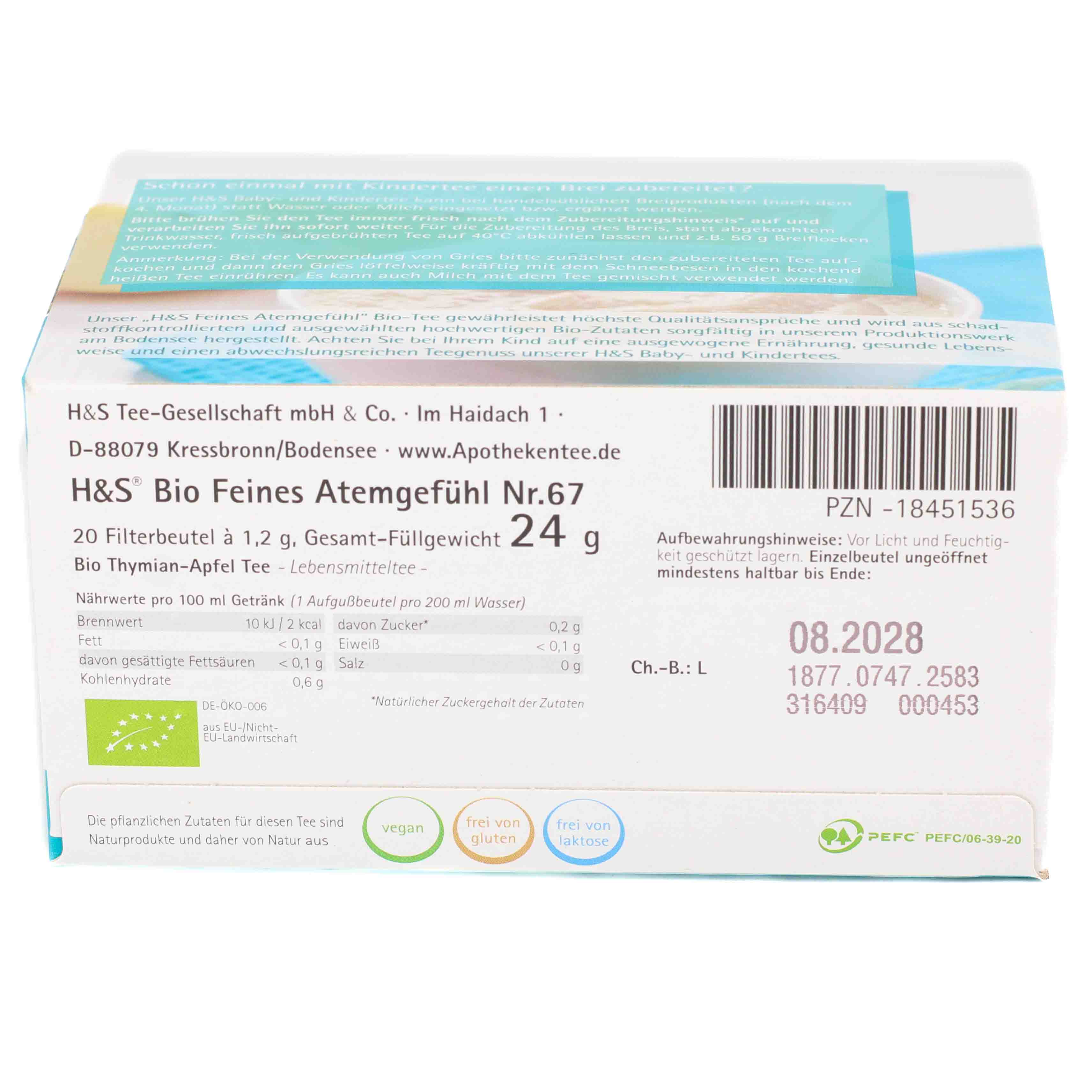 H&S Bio Feines Atemgefühl Baby- u.Kindertee Fbtl. H&S Bio Feines Atemgefühl Baby- u.Kindertee Fbtl.