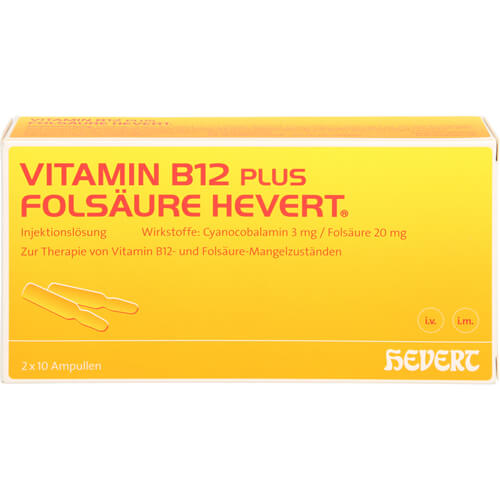 VITAMIN B12 PLUS Folsäure Hevert a 2 ml Ampullen VITAMIN B12 PLUS Folsäure Hevert a 2 ml Ampullen