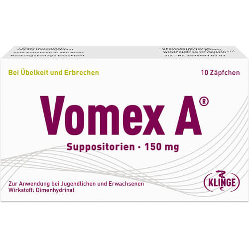 VOMEX A 150 mg Suppositorien VOMEX A 150 mg Suppositorien