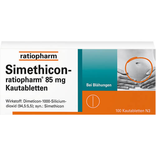 SIMETHICON-ratiopharm 85 mg Kautabletten SIMETHICON-ratiopharm 85 mg Kautabletten