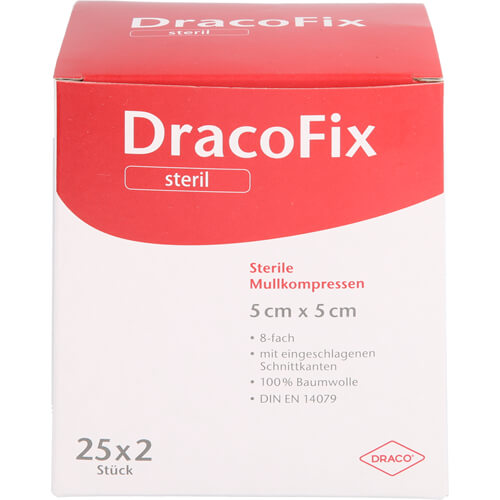 DRACOFIX PEEL Kompressen 5x5 cm steril 8fach DRACOFIX PEEL Kompressen 5x5 cm steril 8fach