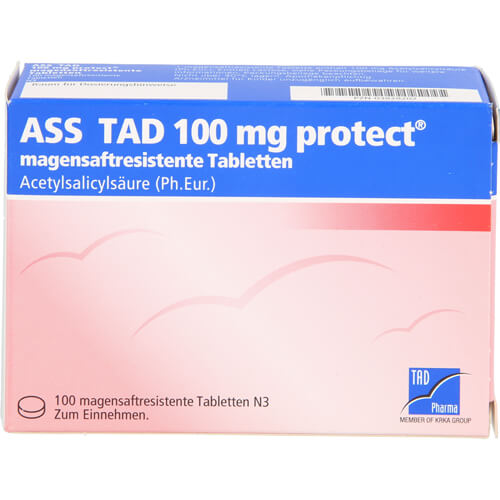 ASS TAD 100 mg protect magensaftres.Filmtabletten ASS TAD 100 mg protect magensaftres.Filmtabletten