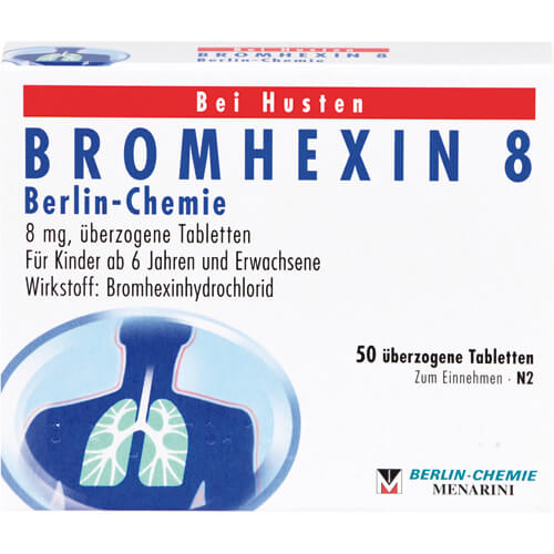 BROMHEXIN 8 Berlin Chemie überzogene Tabletten BROMHEXIN 8 Berlin Chemie überzogene Tabletten