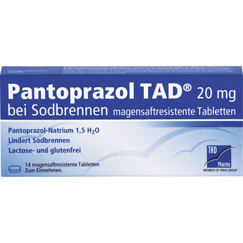 PANTOPRAZOL TAD 20 mg b.Sodbrenn. magensaftr.Tabl. PANTOPRAZOL TAD 20 mg b.Sodbrenn. magensaftr.Tabl.