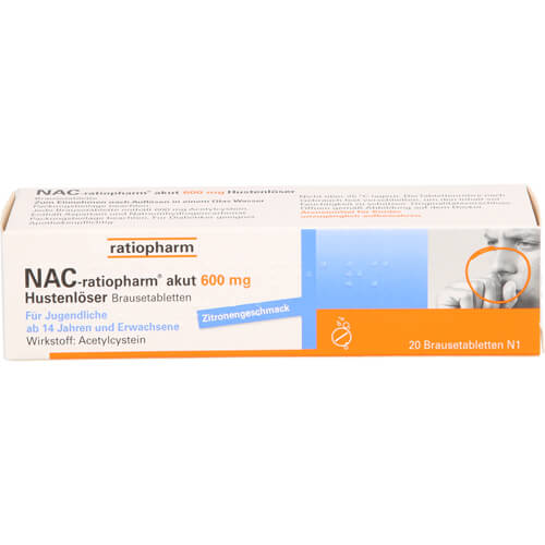 NAC-ratiopharm akut 600 mg Hustenlöser Brausetabl. NAC-ratiopharm akut 600 mg Hustenlöser Brausetabl.
