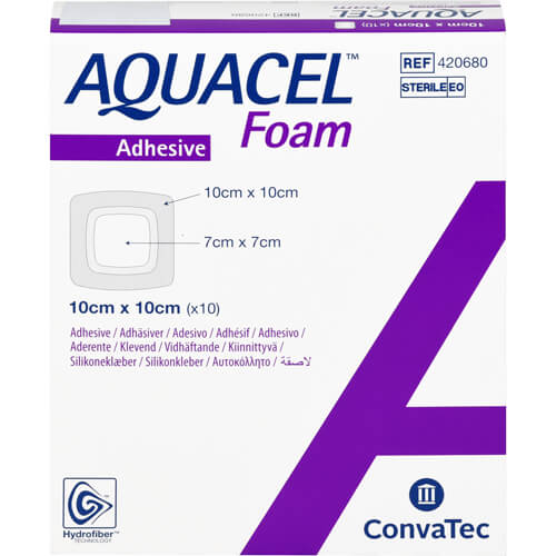 AQUACEL Foam adhäsiv 10x10 cm Verband AQUACEL Foam adhäsiv 10x10 cm Verband