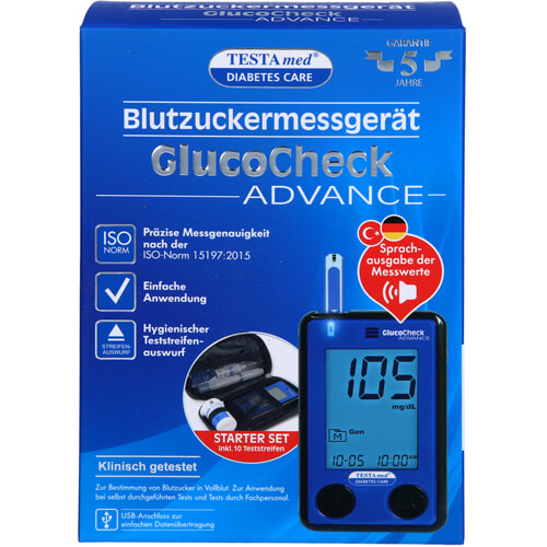 TESTAMED GlucoCheck Advance Star.-Kit mg/dl mmol/l TESTAMED GlucoCheck Advance Star.-Kit mg/dl mmol/l