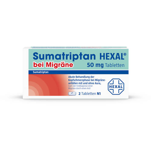SUMATRIPTAN HEXAL bei Migräne 50 mg Tabletten SUMATRIPTAN HEXAL bei Migräne 50 mg Tabletten