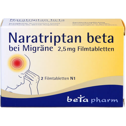 NARATRIPTAN beta bei Migräne 2,5 mg Filmtabletten NARATRIPTAN beta bei Migräne 2,5 mg Filmtabletten