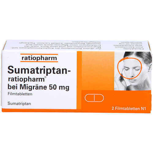SUMATRIPTAN-ratiopharm bei Migräne 50 mg Filmtabl. SUMATRIPTAN-ratiopharm bei Migräne 50 mg Filmtabl.