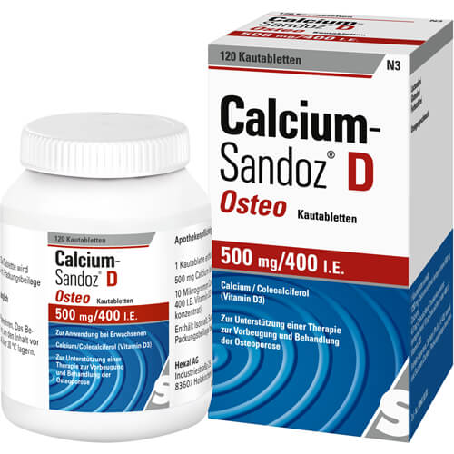 CALCIUM SANDOZ D Osteo 500 mg/400 I.E. Kautabl. CALCIUM SANDOZ D Osteo 500 mg/400 I.E. Kautabl.