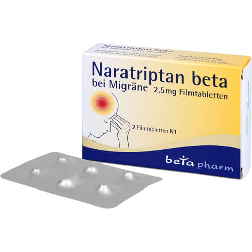 NARATRIPTAN beta bei Migräne 2,5 mg Filmtabletten NARATRIPTAN beta bei Migräne 2,5 mg Filmtabletten