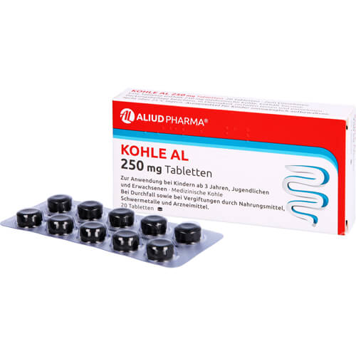 Kohle AL 250 mg Tabletten bei Durchfall Kohle AL 250 mg Tabletten bei Durchfall