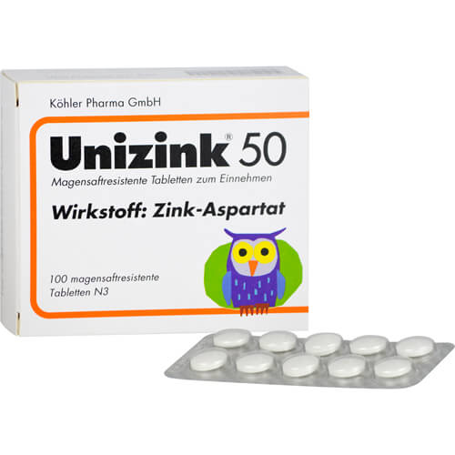 UNIZINK 50 magensaftresistente Tabletten UNIZINK 50 magensaftresistente Tabletten