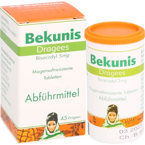 BEKUNIS Dragees Bisacodyl 5 mg magensaftres.Tabl. BEKUNIS Dragees Bisacodyl 5 mg magensaftres.Tabl.
