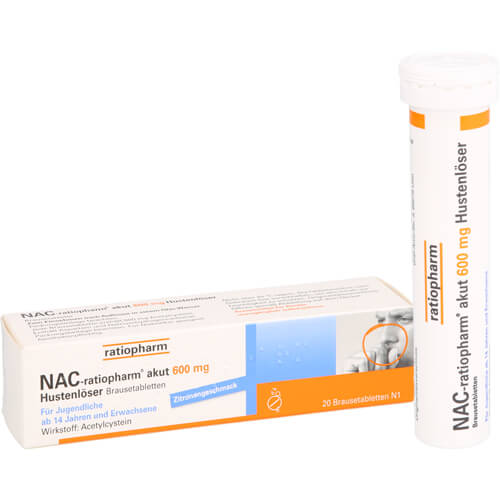 NAC-ratiopharm akut 600 mg Hustenlöser Brausetabl. NAC-ratiopharm akut 600 mg Hustenlöser Brausetabl.