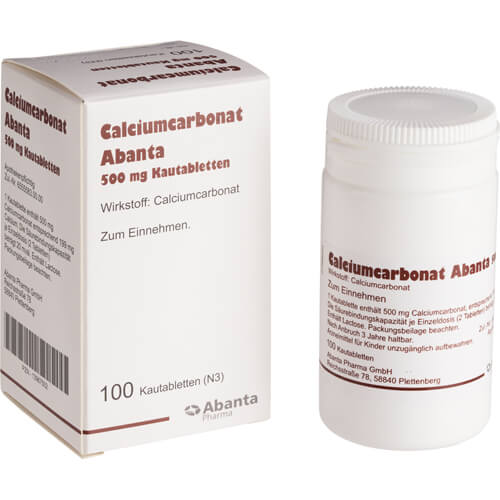 CALCIUMCARBONAT ABANTA 500 mg Kautabletten CALCIUMCARBONAT ABANTA 500 mg Kautabletten