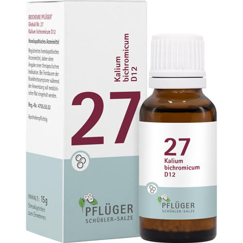 BIOCHEMIE Pflüger 27 Kalium bichromicum D 12 Glob. BIOCHEMIE Pflüger 27 Kalium bichromicum D 12 Glob.