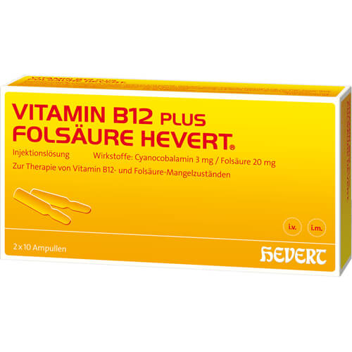 VITAMIN B12 PLUS Folsäure Hevert a 2 ml Ampullen VITAMIN B12 PLUS Folsäure Hevert a 2 ml Ampullen