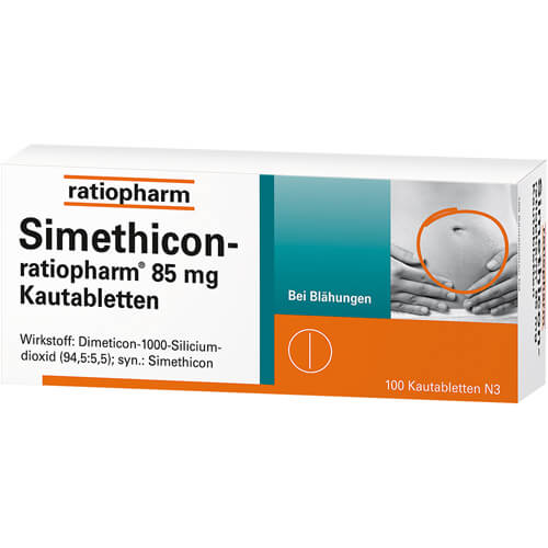 SIMETHICON-ratiopharm 85 mg Kautabletten SIMETHICON-ratiopharm 85 mg Kautabletten