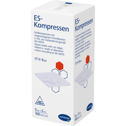 ES-KOMPRESSEN unsteril 5x5 cm 8fach ES-KOMPRESSEN unsteril 5x5 cm 8fach