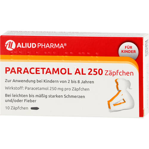 Paracetamol AL 250 Zäpfchen bei akuten Schmerzen und Fieber Paracetamol AL 250 Zäpfchen bei akuten Schmerzen und Fieber