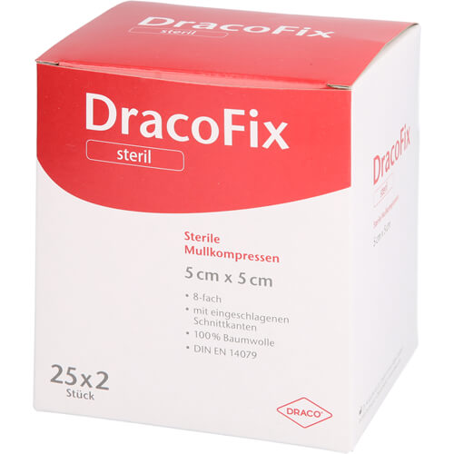 DRACOFIX PEEL Kompressen 5x5 cm steril 8fach DRACOFIX PEEL Kompressen 5x5 cm steril 8fach