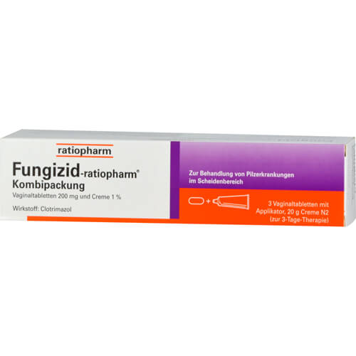 FUNGIZID-ratiopharm 3 Vag.-Tbl.+ 20g Creme FUNGIZID-ratiopharm 3 Vag.-Tbl.+ 20g Creme