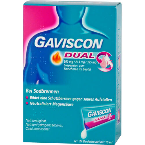 GAVISCON Dual 500mg/213mg/325mg Susp.z.Einn.Btl. GAVISCON Dual 500mg/213mg/325mg Susp.z.Einn.Btl.