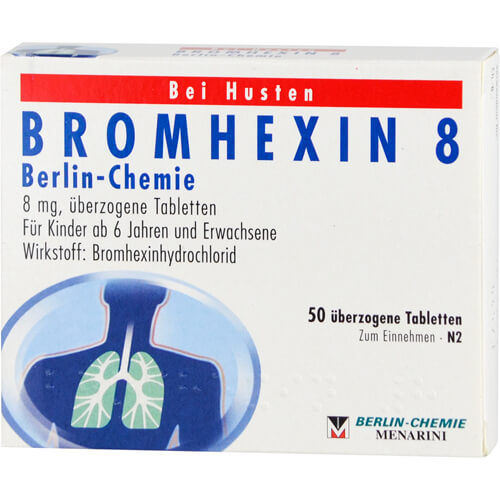 BROMHEXIN 8 Berlin Chemie überzogene Tabletten BROMHEXIN 8 Berlin Chemie überzogene Tabletten